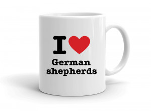 "I love German shepherds" mug