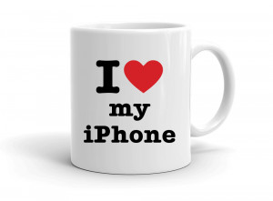 "I love my iPhone" mug