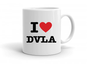 "I love DVLA" mug