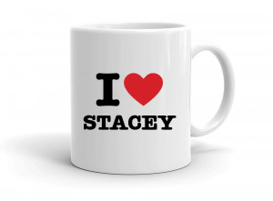 "I love STACEY" mug
