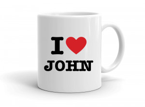 "I love JOHN" mug