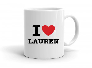 "I love LAUREN" mug
