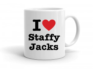 "I love Staffy Jacks" mug